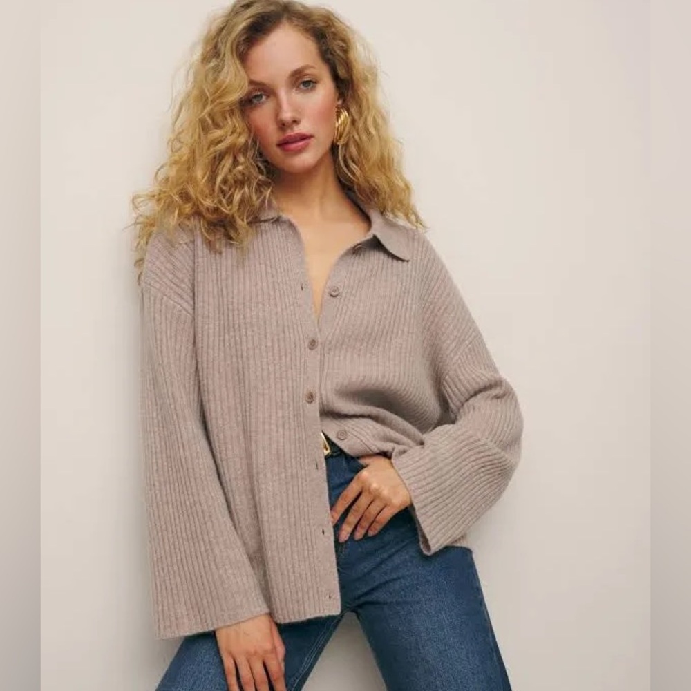 Reformation Fantino Cashmere Collared Cardigan